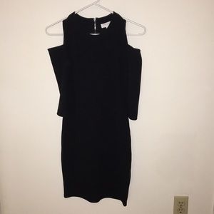 Forever 21 Black Knit Cold Shoulder Bodycon Dress